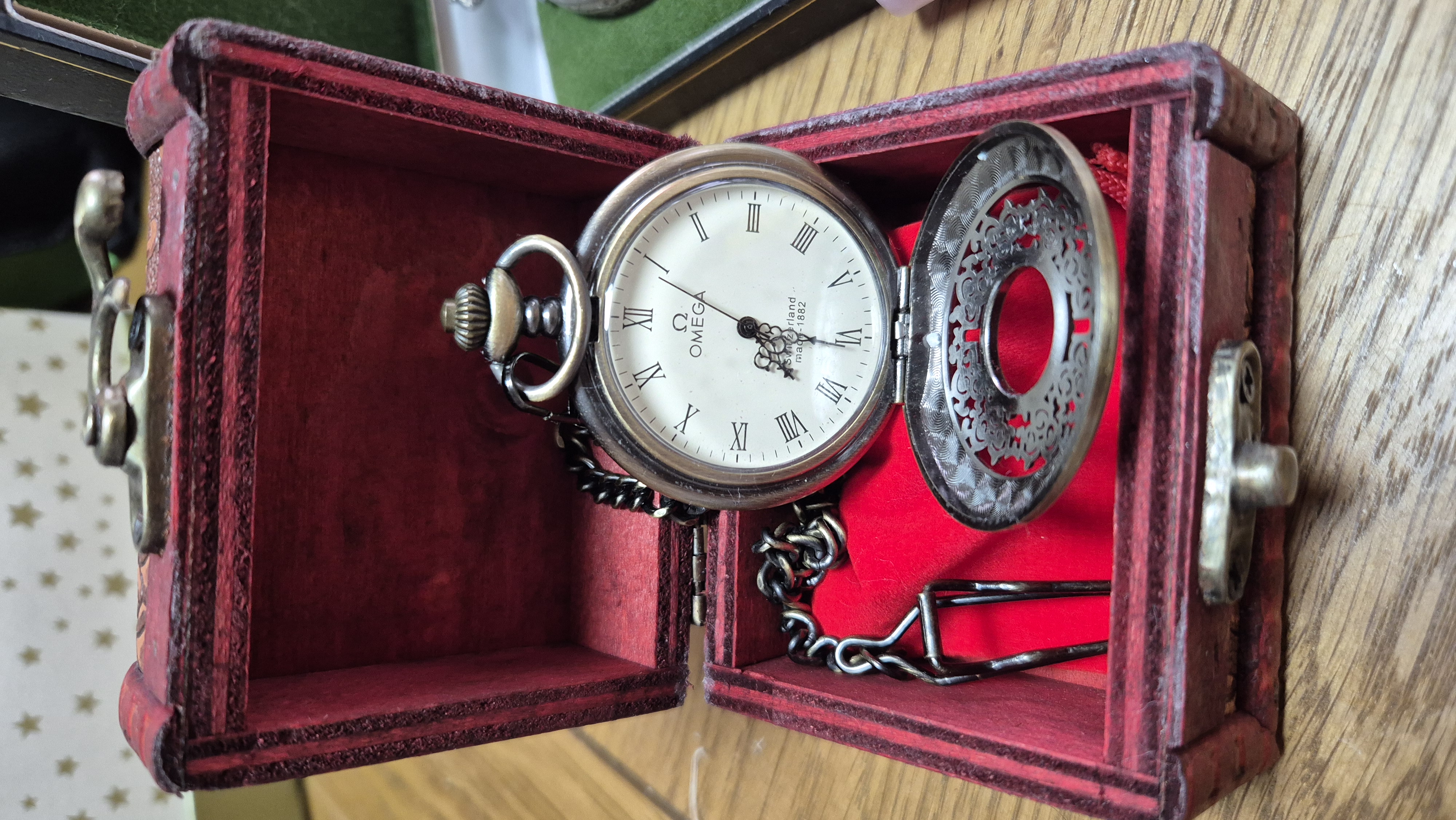 OMEGA Switzerland pocket watch and chain