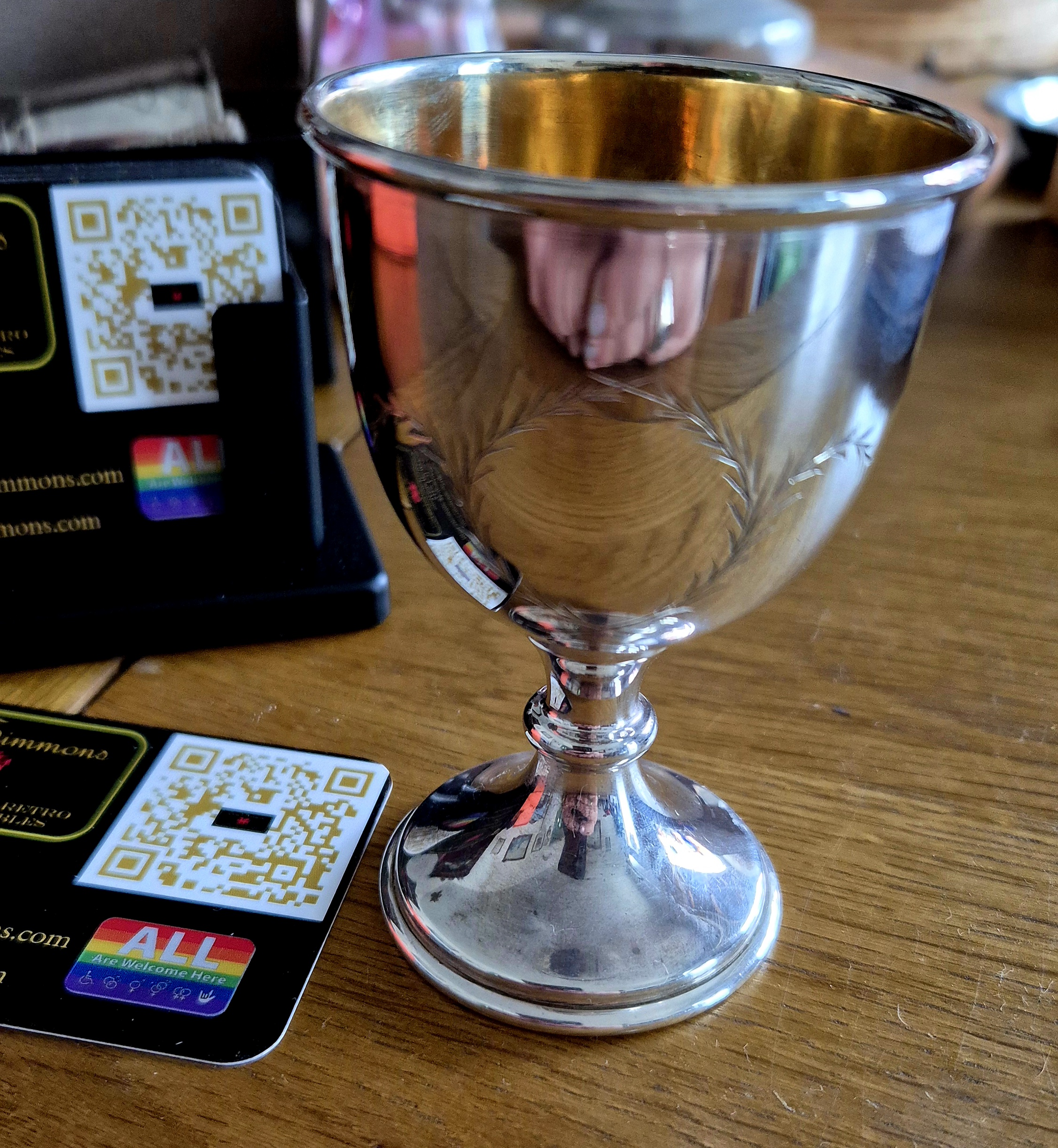 Early 1900's Kiddush cup in sterling silver, full hallmarks 