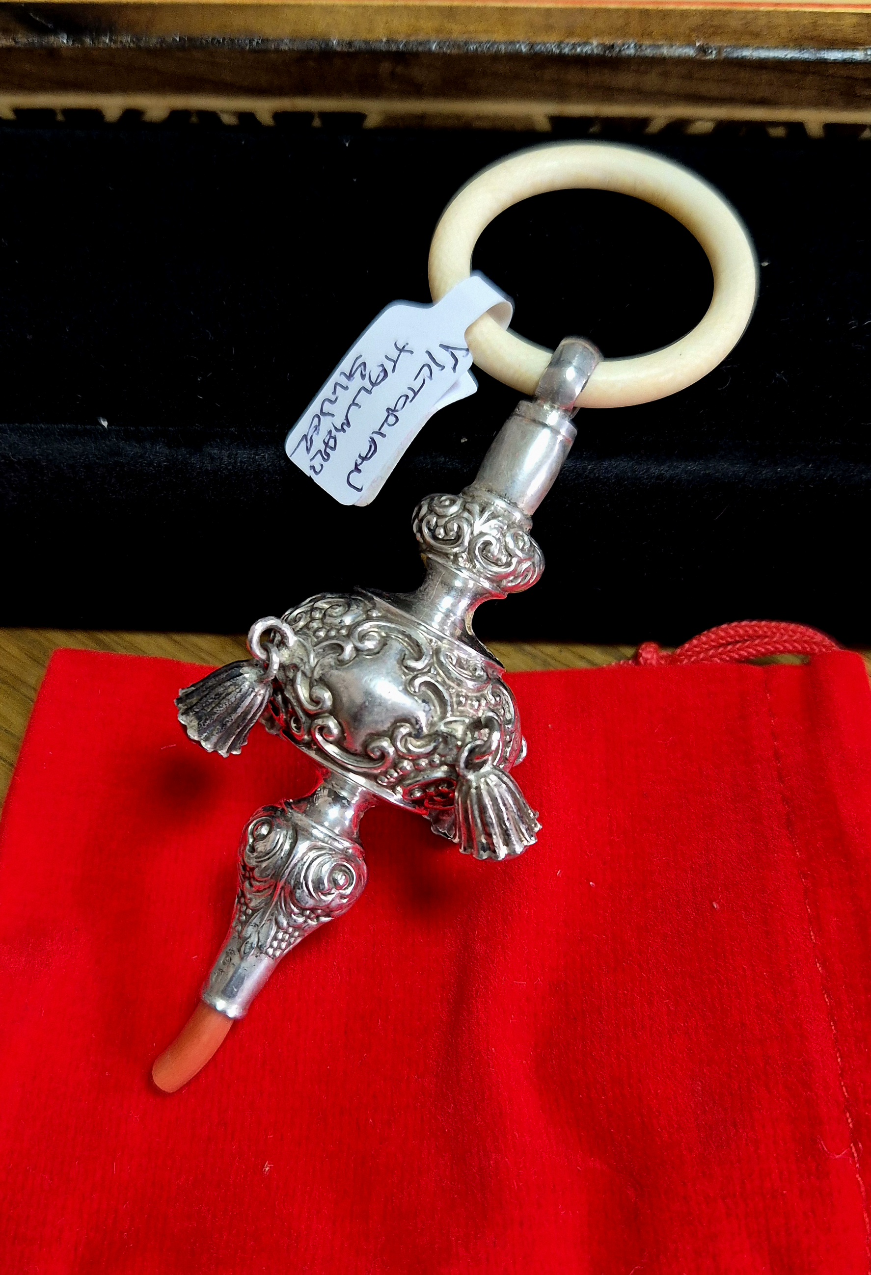 Victorian silver hallmarked baby's rattle.