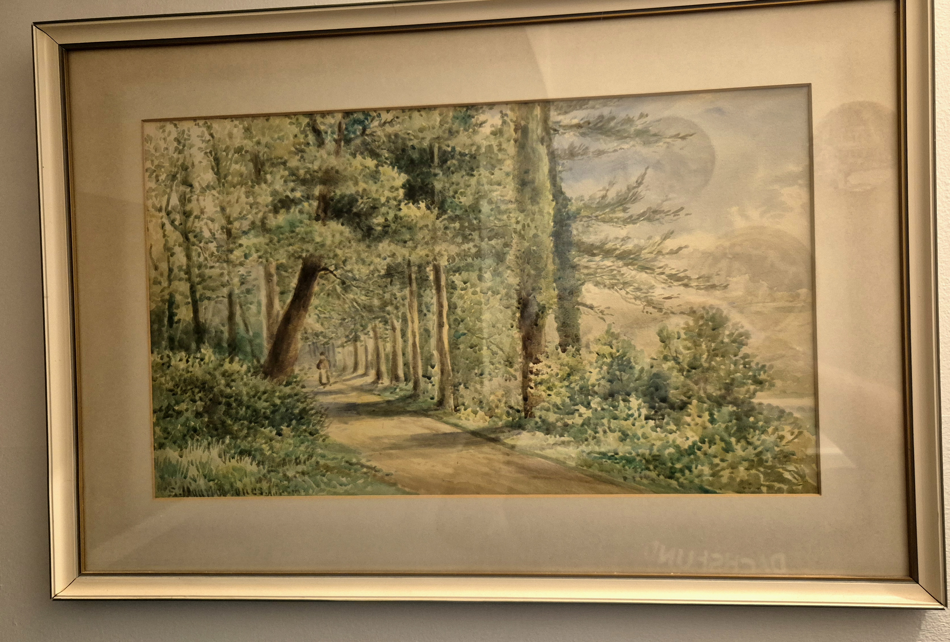Original framed and glazed watercolour by artist: Maurice Jo