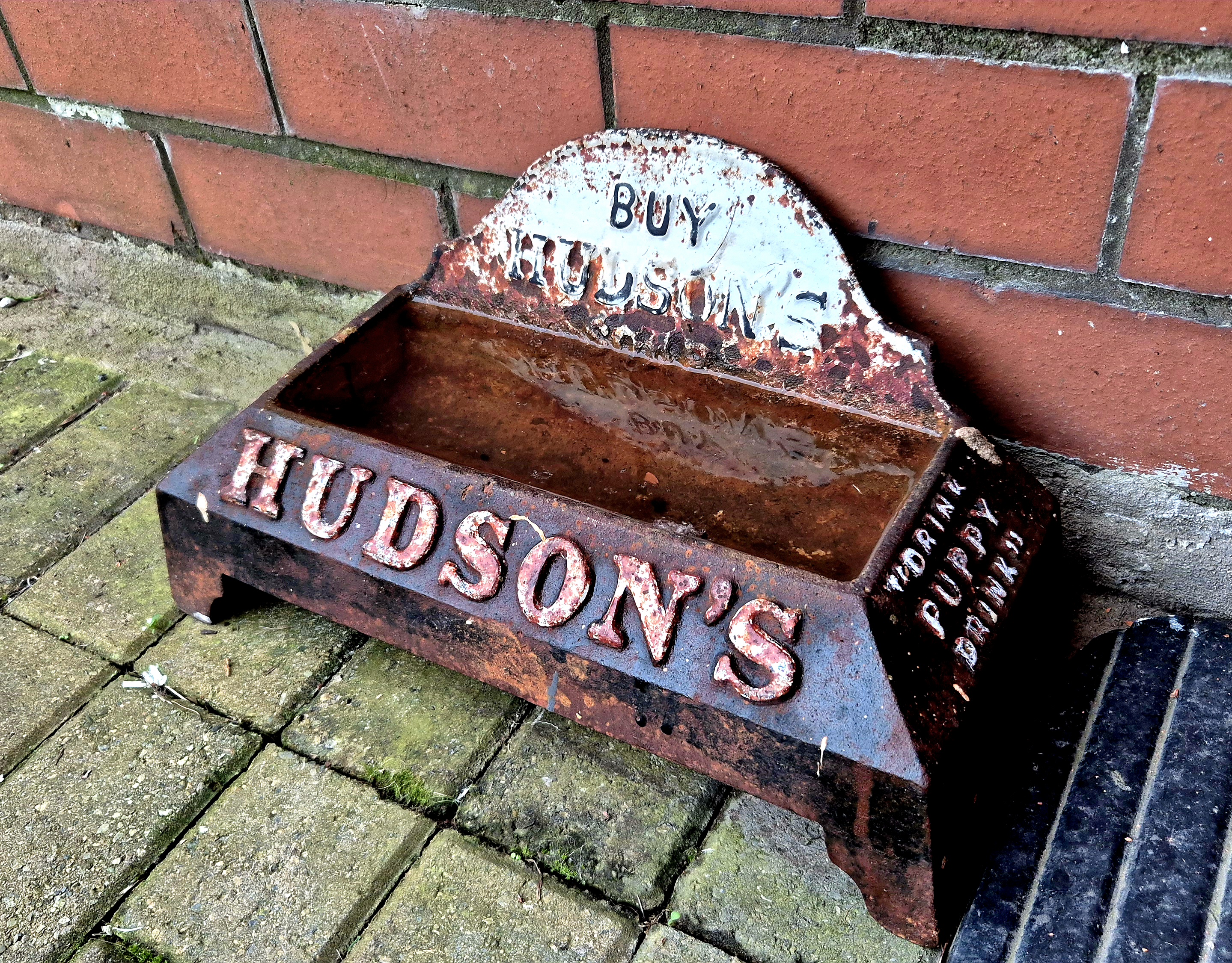 Original Hudsons advertising "Drink puppy drink" dog bowl, n