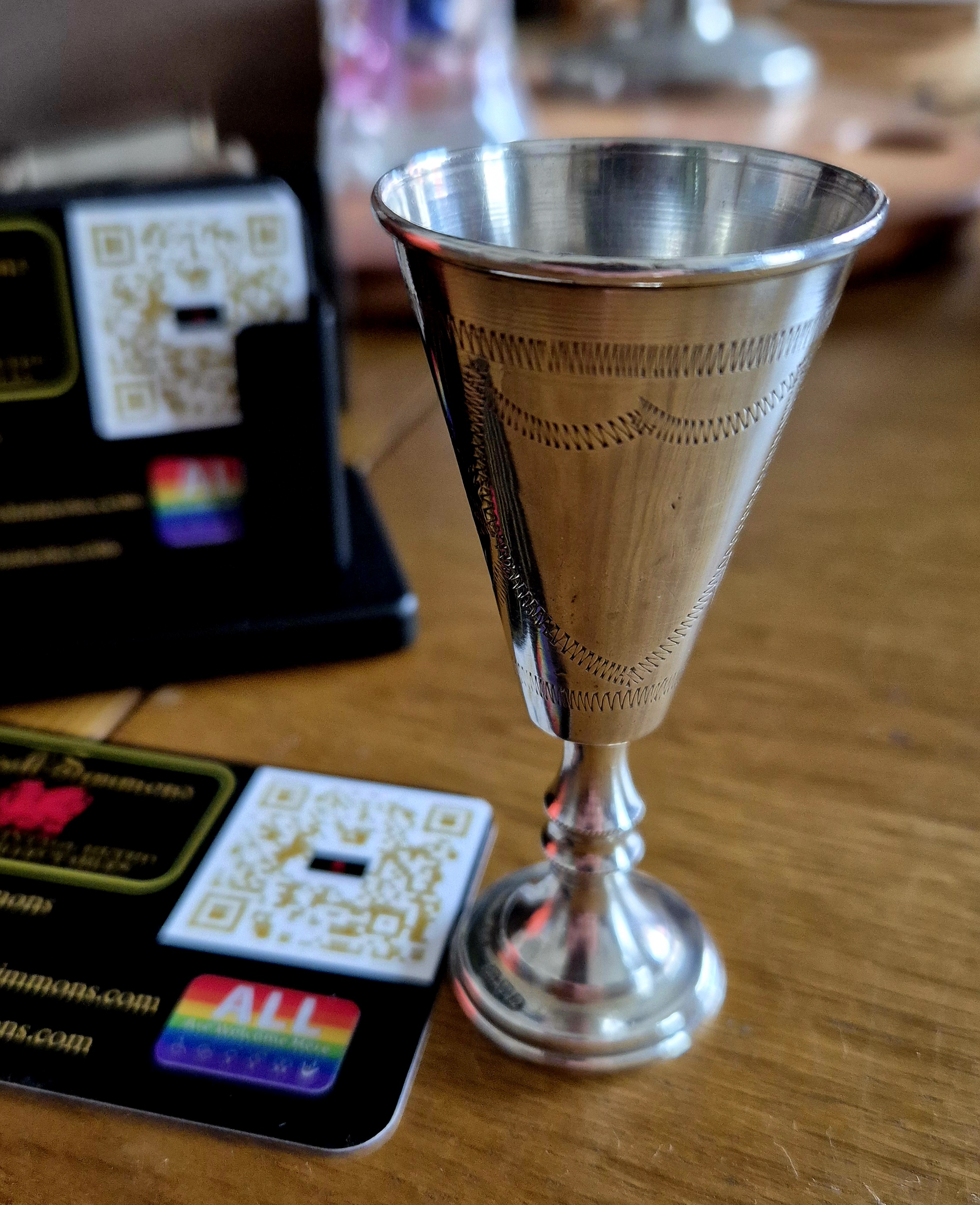 Small Antique Sterling Silver Kiddush Cup. Not engraved with