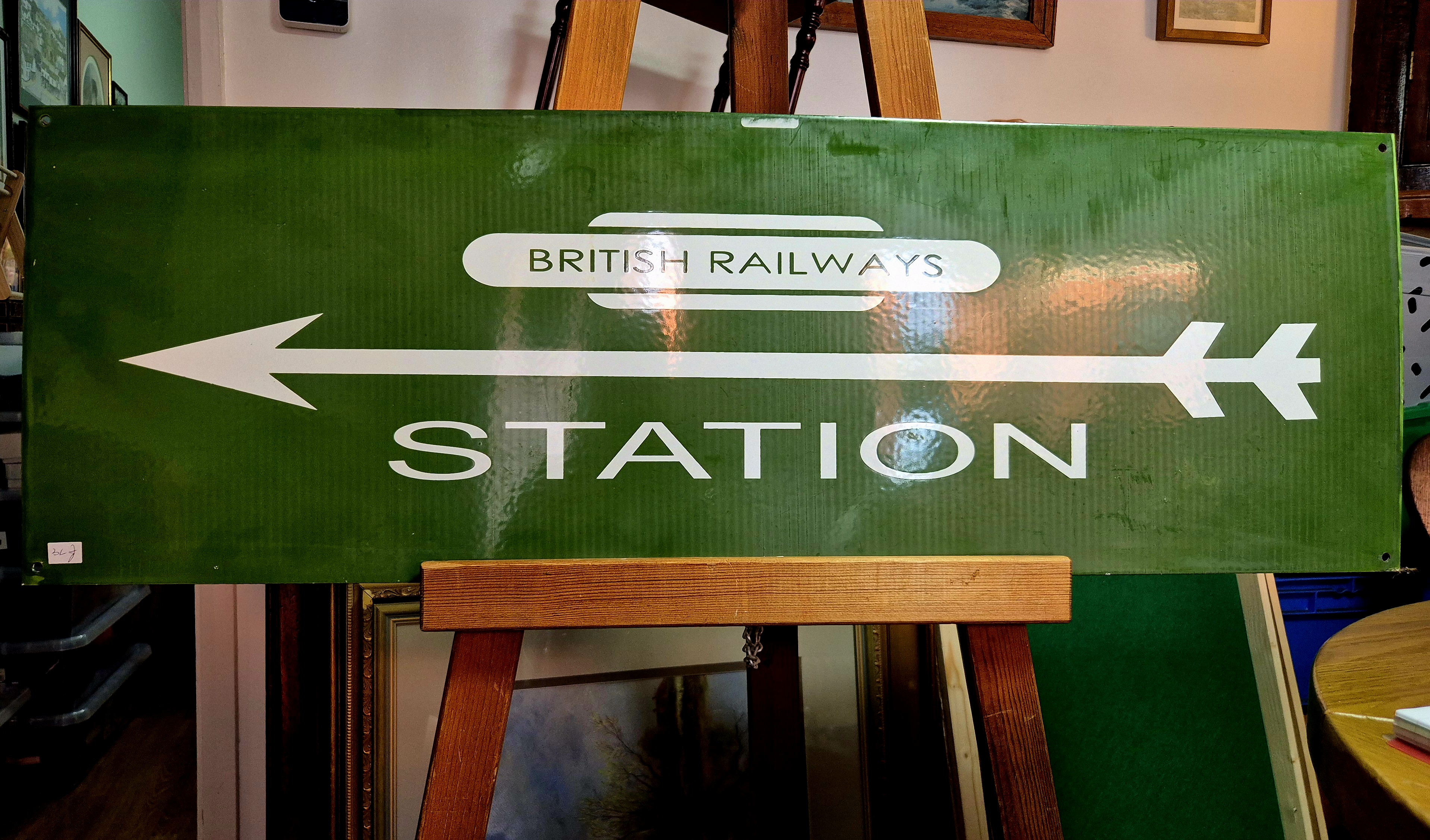 Vintage enamel (heavy) metal railway sign, slightly large