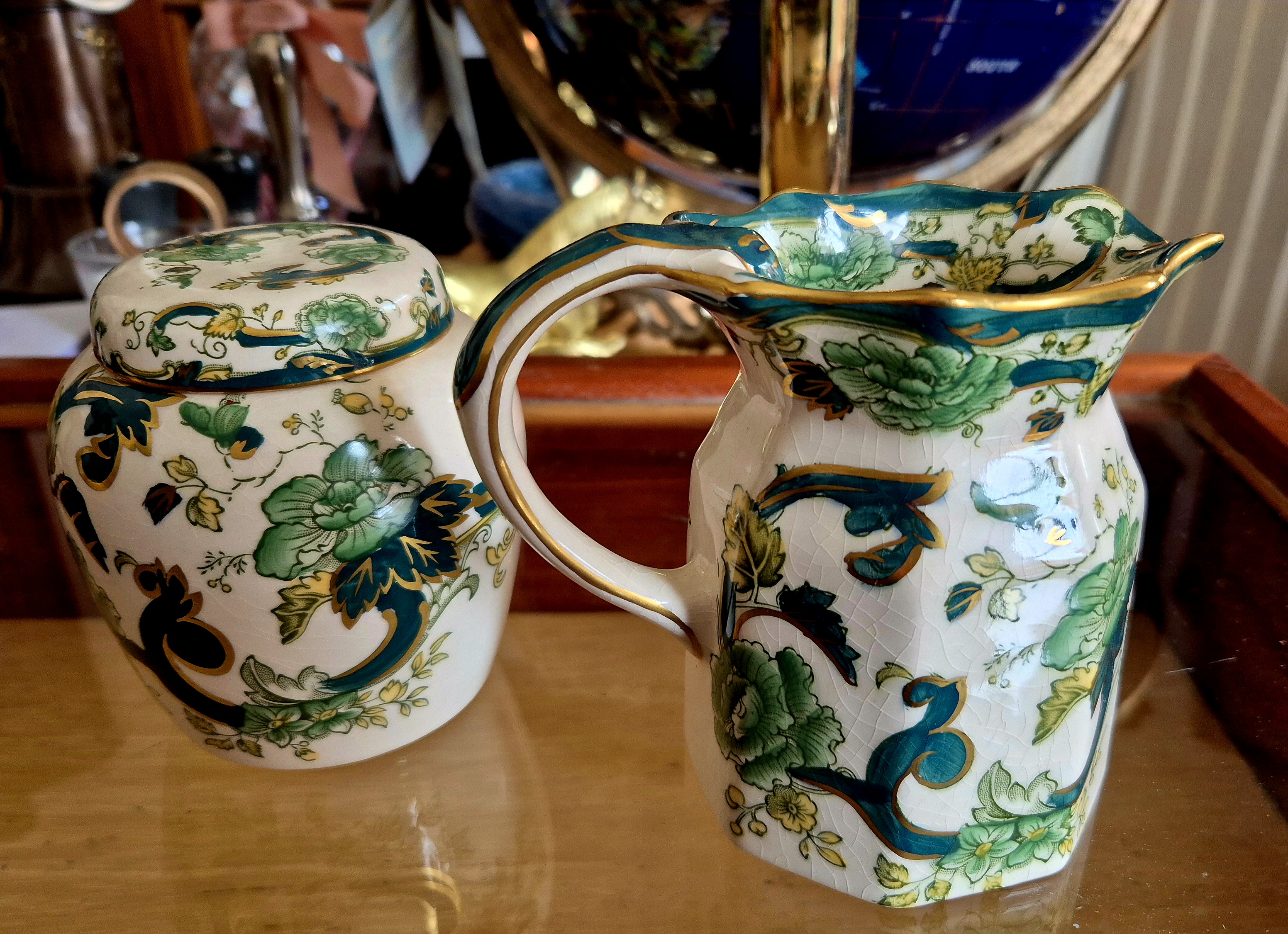 Masons Ironstone, Ginger jar and Jug