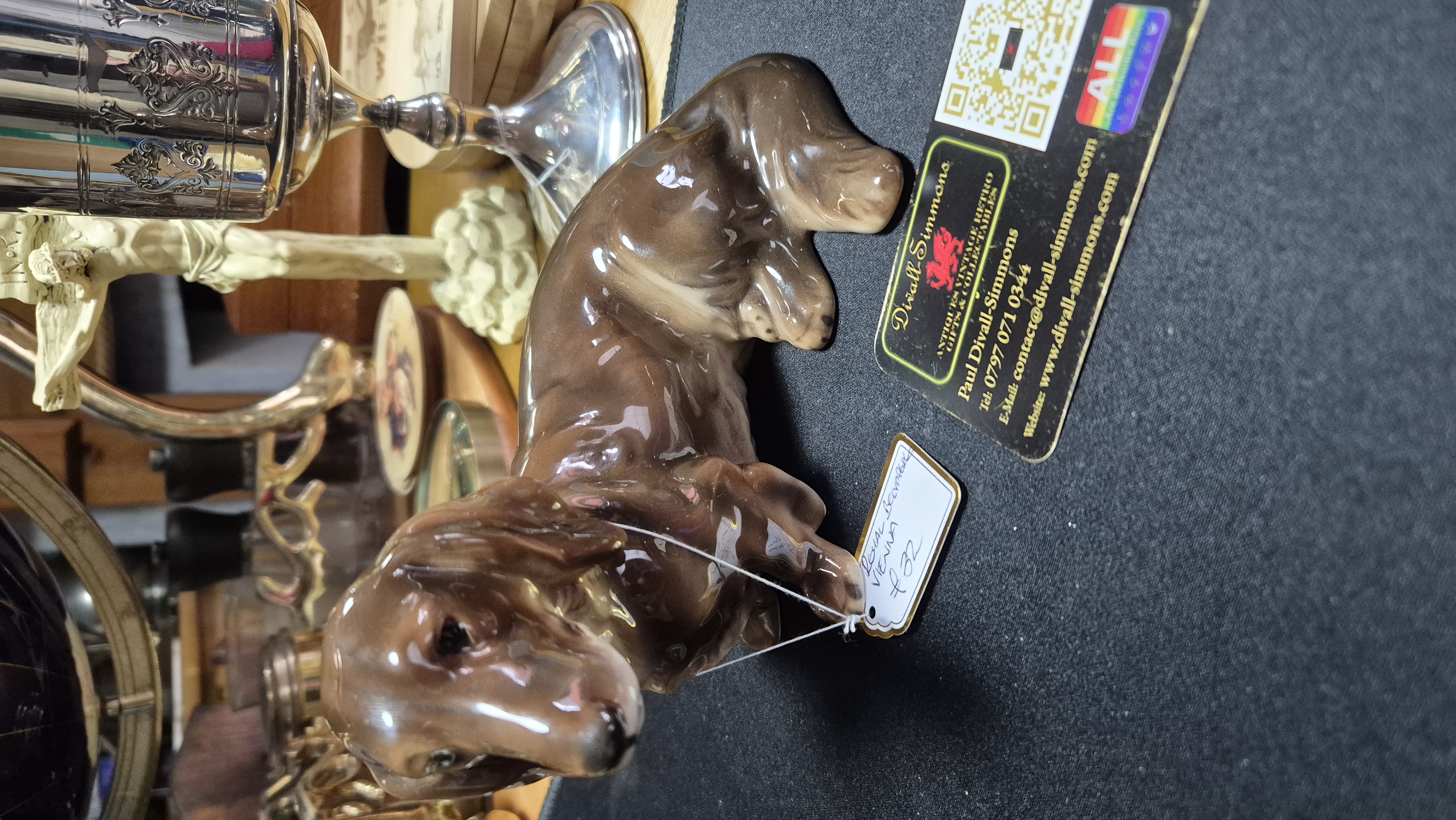 A Royal Belvedere Vienna sculpture of a dachshund