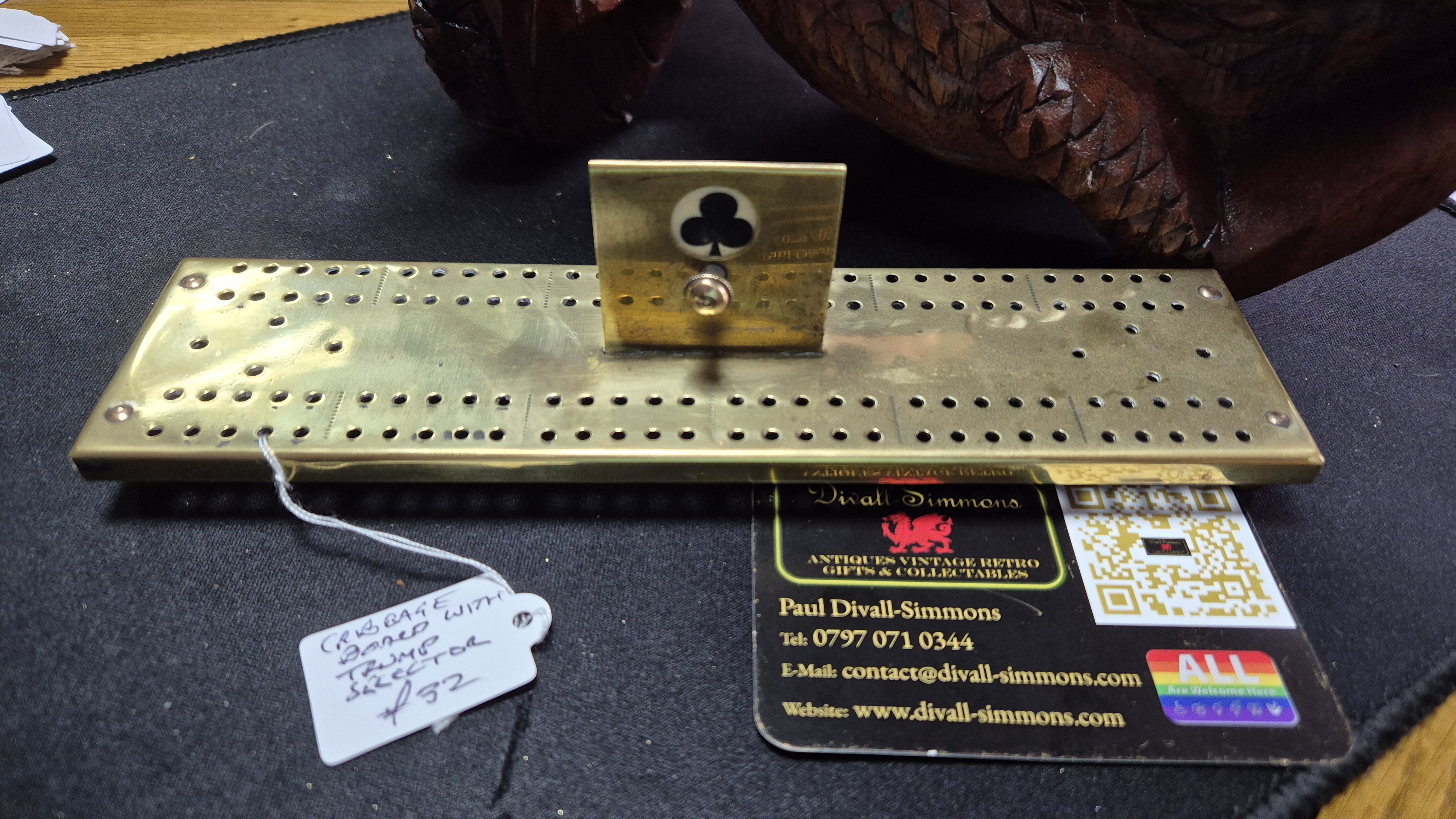 Cribbage board and other bar sports, with 'Trump-Selector' s