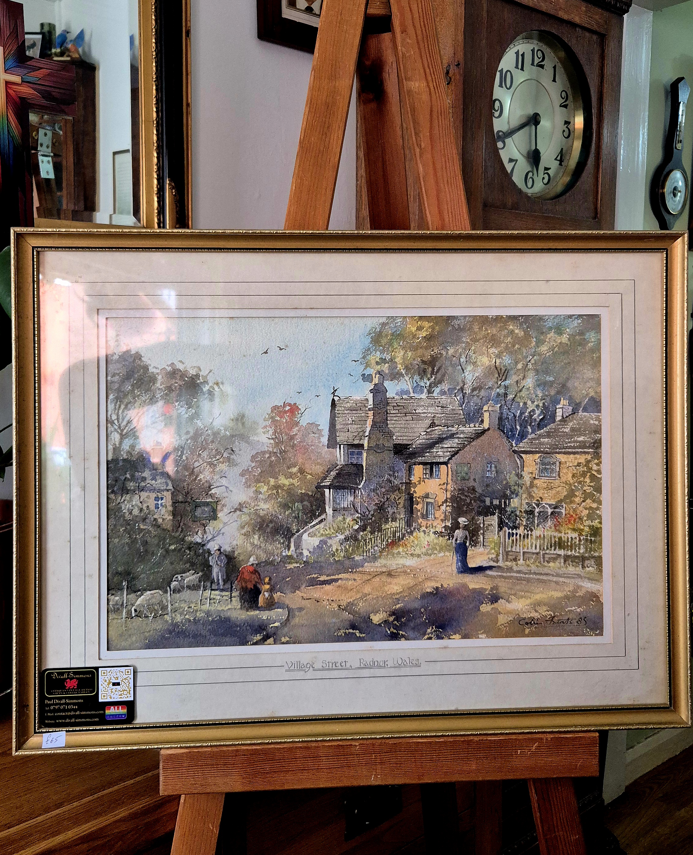 A quality signed original watercolour of: A village street i