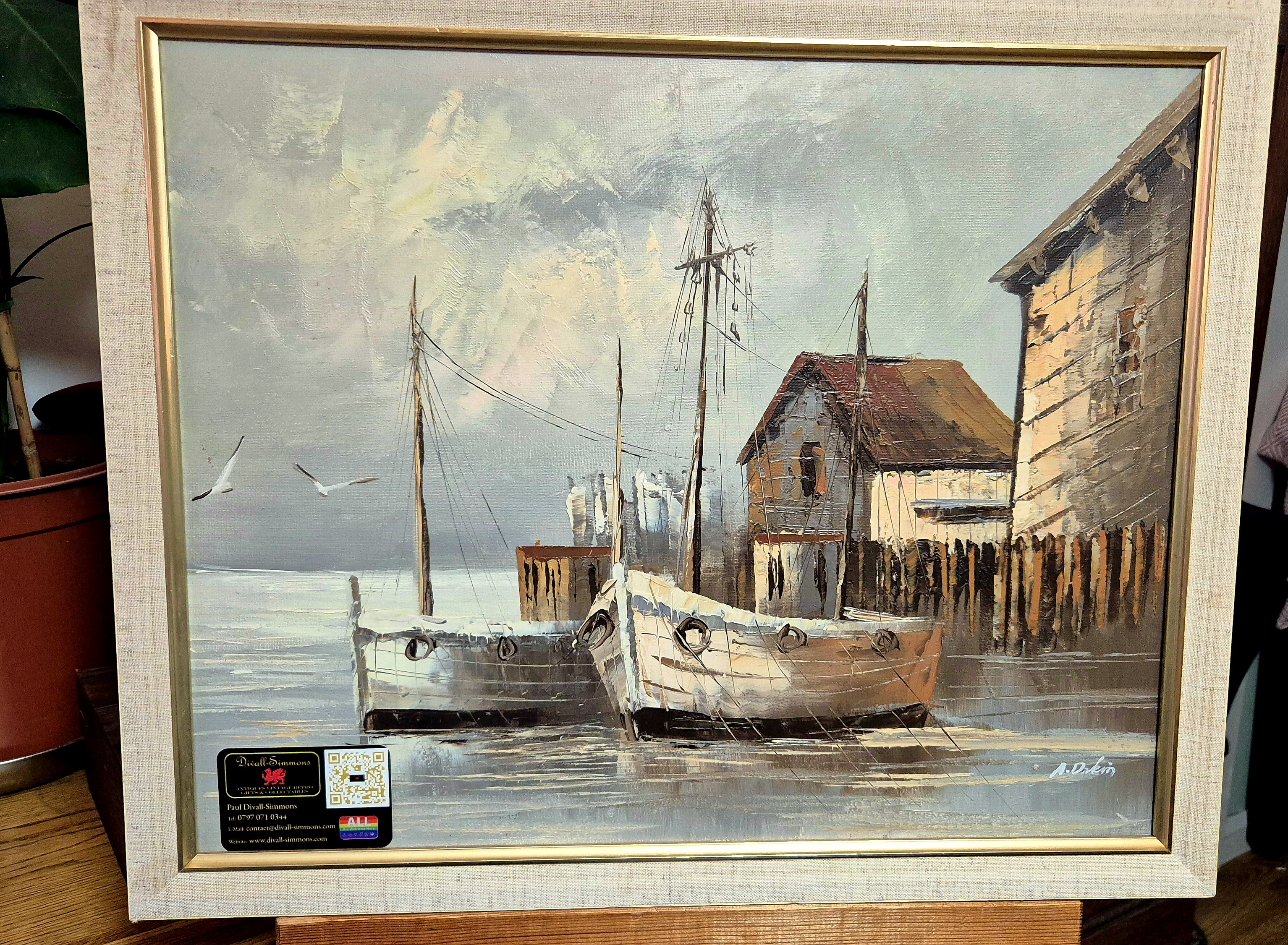 Original oil on canvas by artist A Dakin. I could not find a